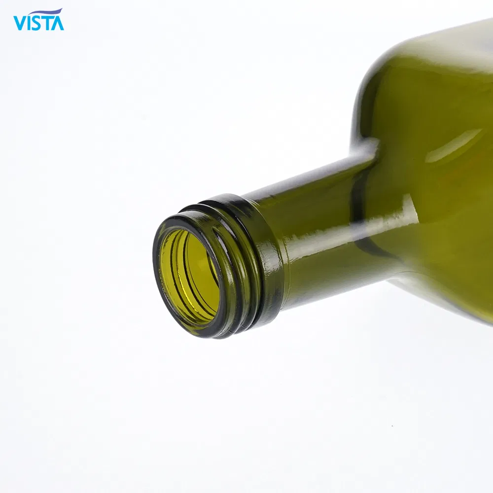 250ml 500ml 750ml 25cl 50cl 75cl Premium Quality Marasca Glass Antique Green Dark Green Olive Oil Bottle Square Bottle for Screw Cap