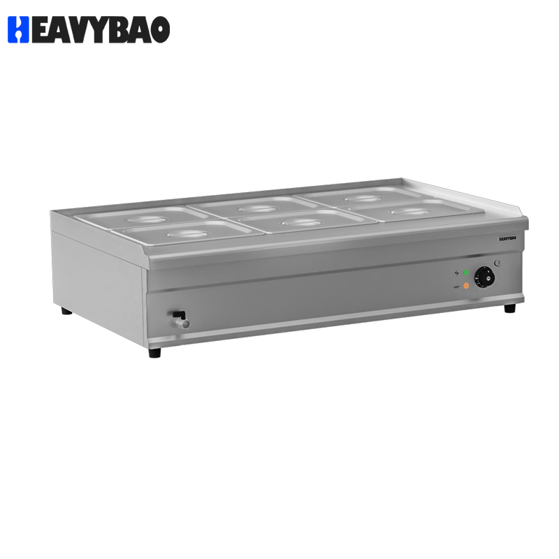 Heavybao Commercial Table Countertop Square Electric Stainless Steel Food Warmer Bain Marie
