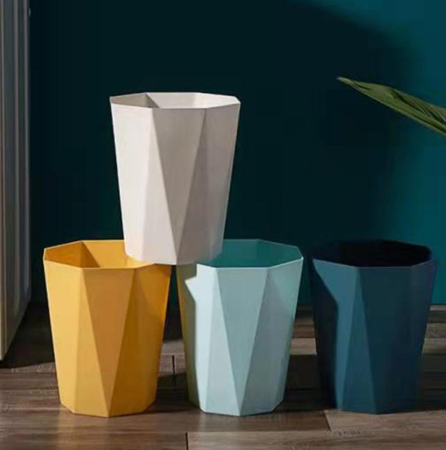Creative Octagonal Sanitary Bucket Diamond Home Living Room Trash Can