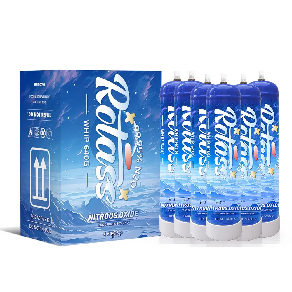 Rotass Wholesale Factory Direct 640g/0.95L Nitrous Oxide Tank N2o Cylinders Lachgas Whip Cream Charger