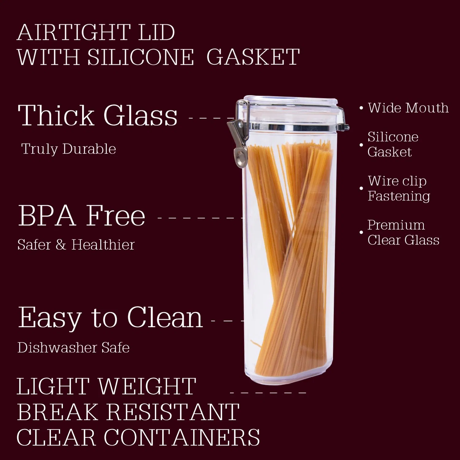 Wholesale Sealed Storage Glass Canister Airtight Storage Jar with Bamboo Lid Kitchen Pantry Container
