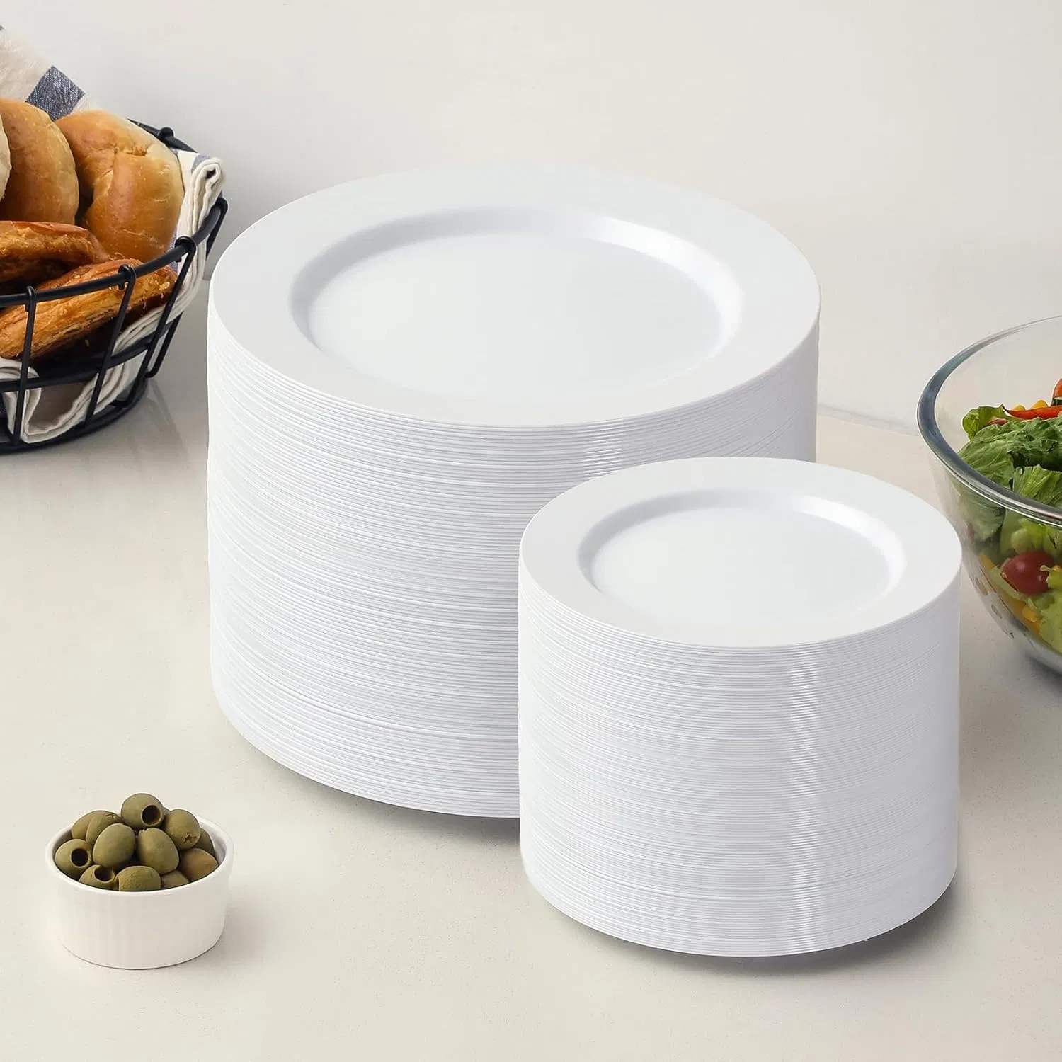 White Plastic Plates Disposable Plates