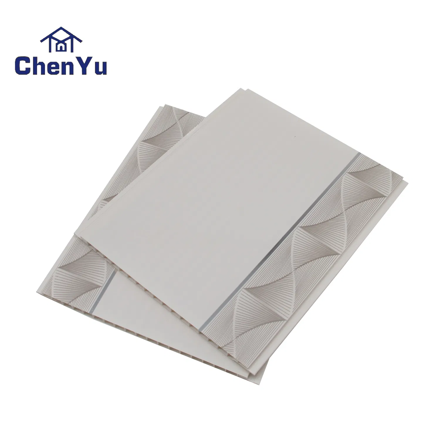 China Real Factory Lowest Price Buy Cheap Wooden Color Laminate UV PVC Wall Panel Pure White Grey Silver Line High Glossy Print PVC Ceiling Panel Tile