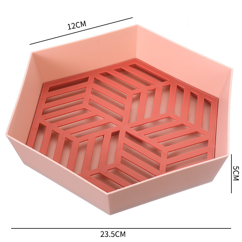 Creative Double Layer Fruit Drain Basket Snack Tray for Kitchen Mi22325
