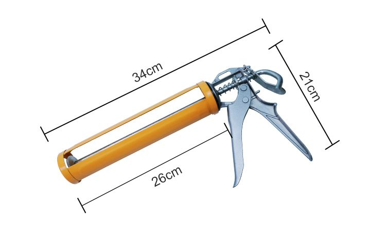 Xmh Cheap Yellow 300ml PU Silicone Sealant Injection Metal Refillable Caulking Gun