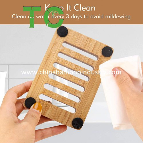 Wholesale Bamboo Soap Dish 2 Pack Bamboo Soap Dish Holder, Bar Soap Storage Box