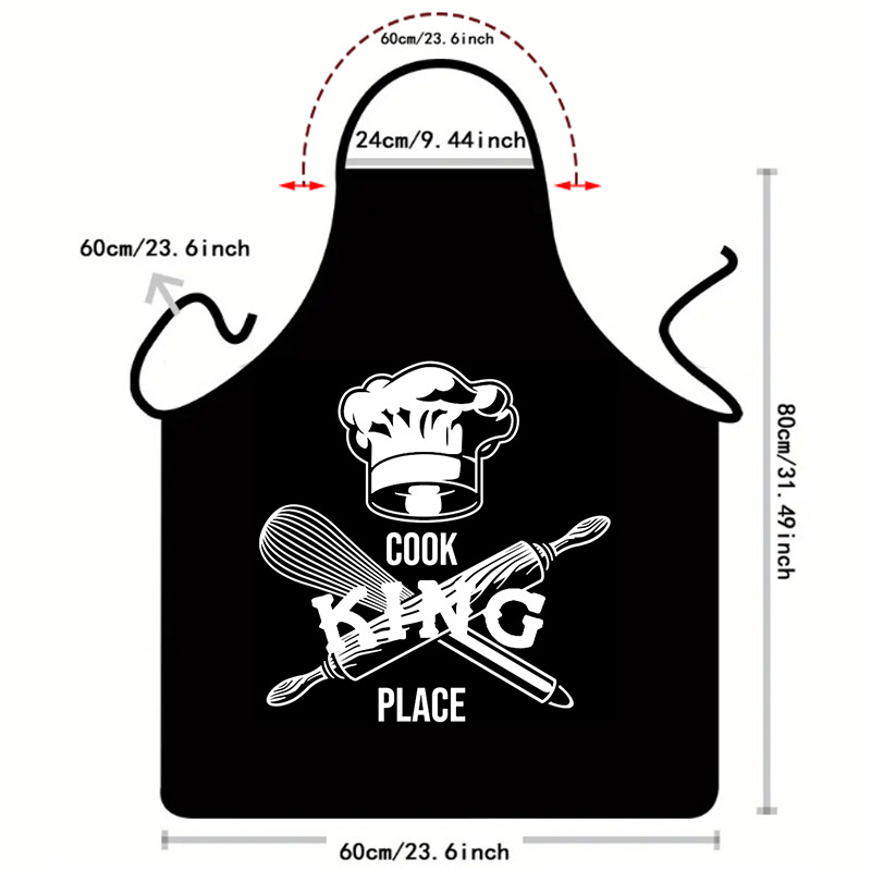 Wholesale Custom Black Fashion Printed Restaurant Polyester Cotton Chef Cooking Kitchen Apron