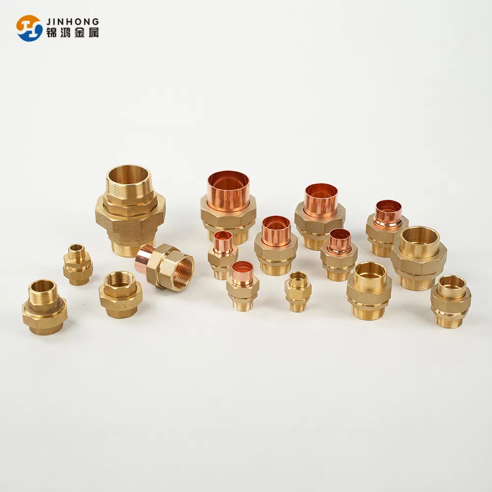 Jh Factory Customized Brass Male and Female Unions to Connect Copper Pipes