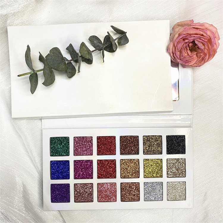 18 Colors Glitter Eye Shadow Compact Eye Catching Makeup Customized Exquisite High Quqlity Eyeshadow Palette
