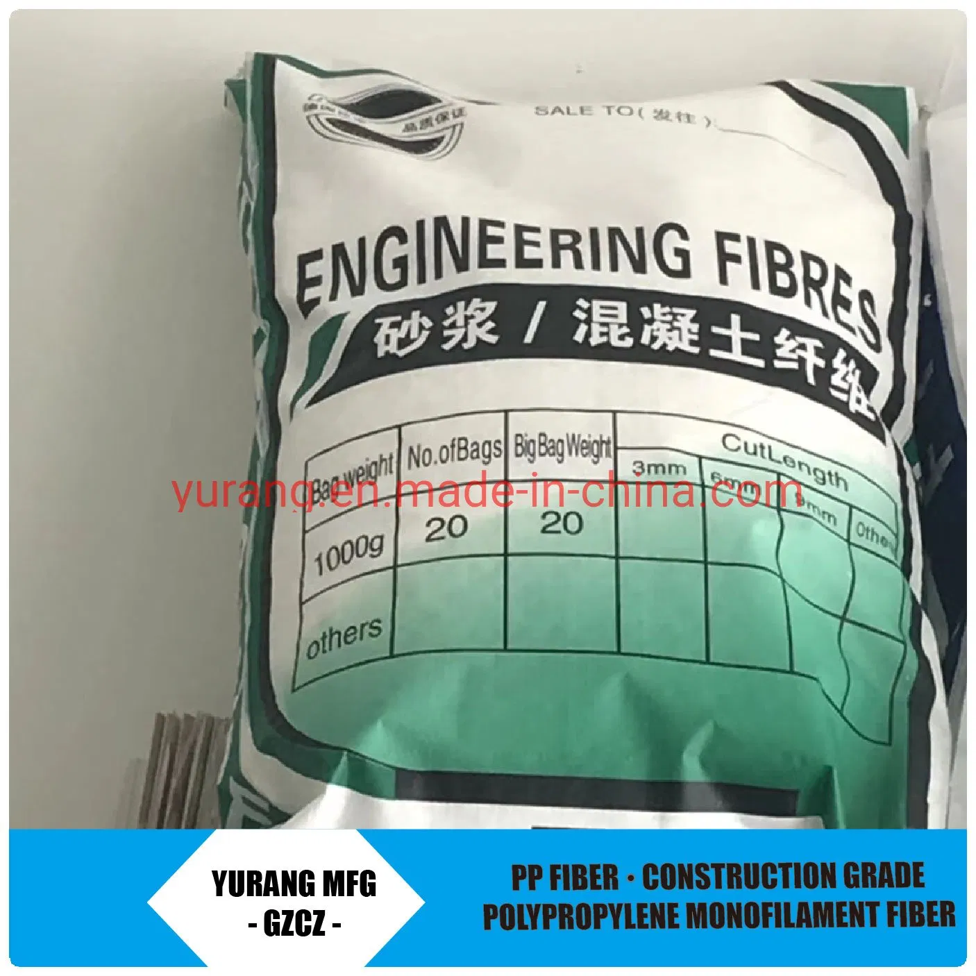 PP Polypropylene Fiber Crack Resistance Agent PP Fibre in Construction Mortar