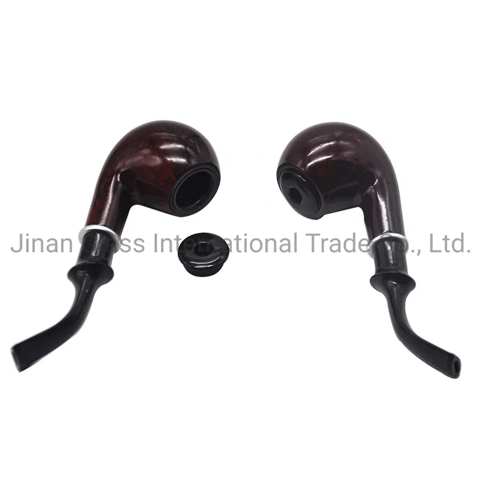 Round Pipe with Lid and Long Handle Flat Mouth Wooden Pipe Shylock Pipe