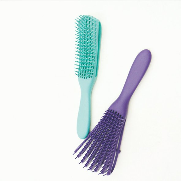 Wholesale Scalp Massager Customized Logo Women Plastic Eight Rows Octopus Curly Straightener Massage Comb Detangling Hair Brush