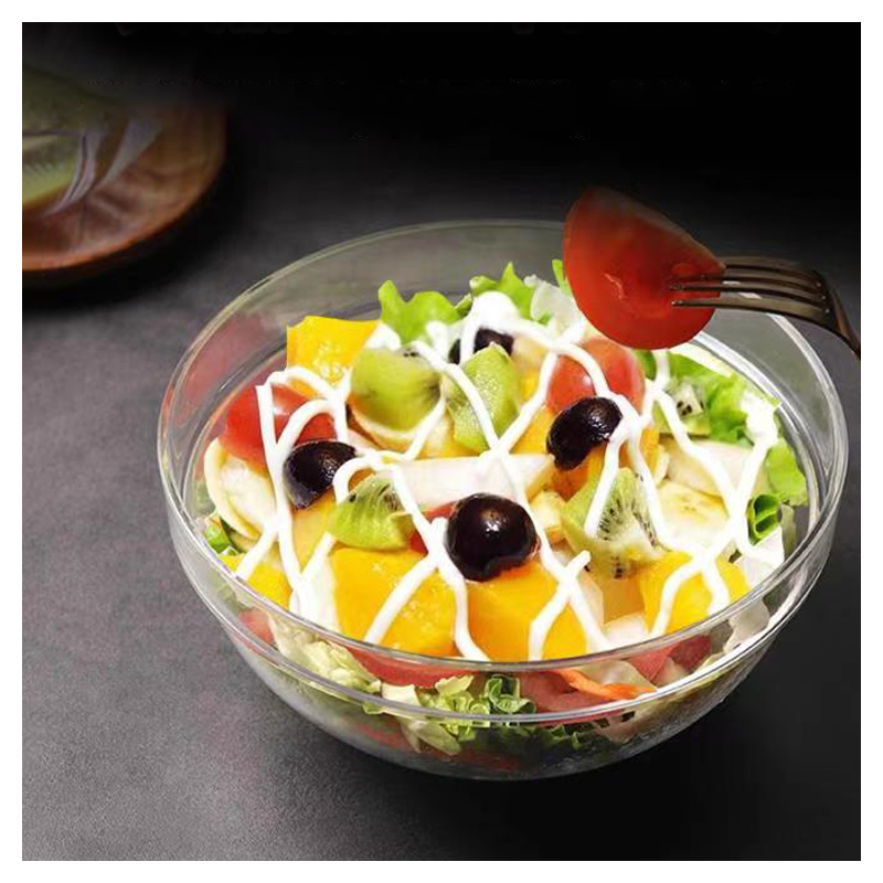 Plastic Food Grade Clear Round Party Fruit Salad Bowl Kitchen Mixing Bowls