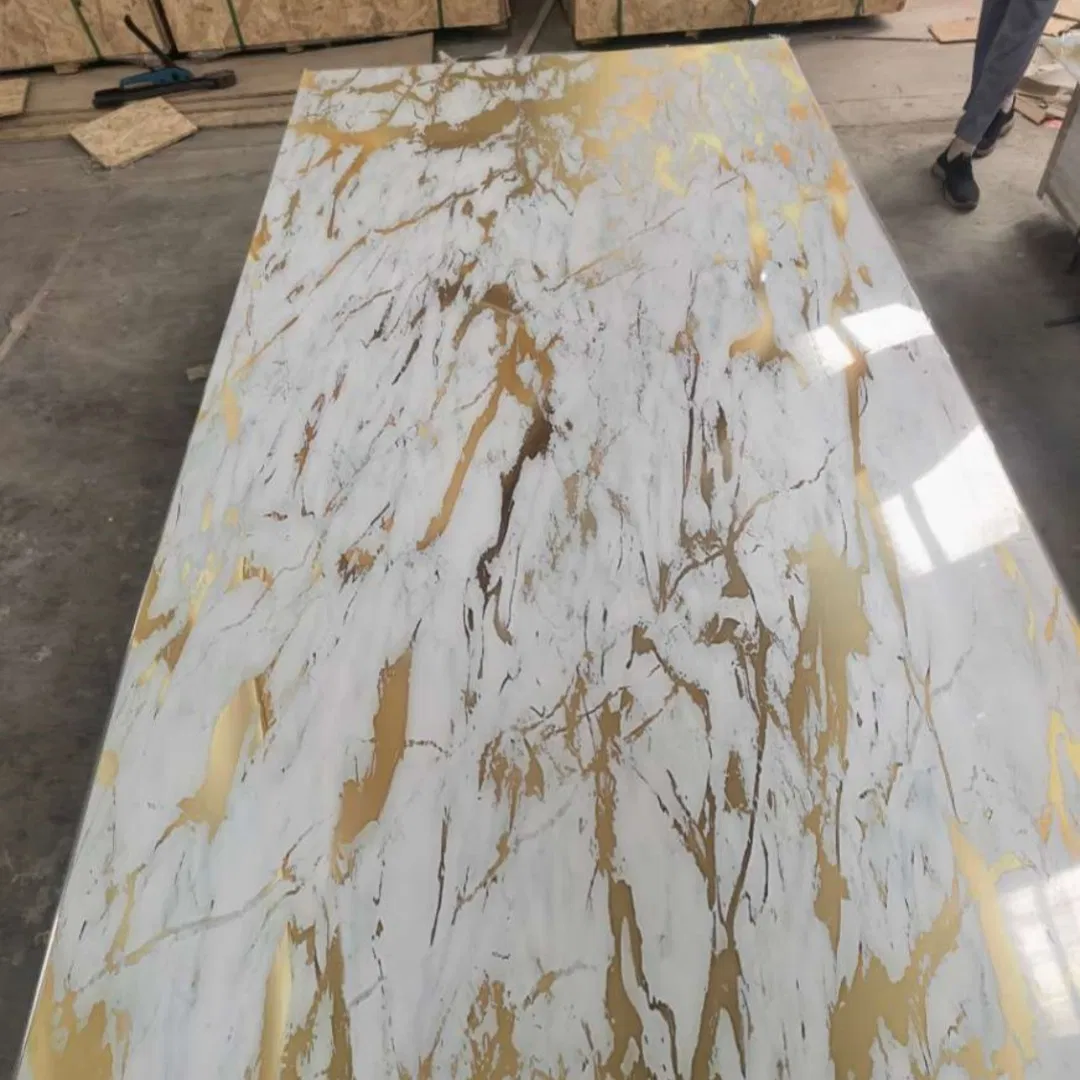 New Hospital Interior Decoration Flexible Marble Shower Artificial Marble Marine WPC/PVC/UV Marble Wall Panels