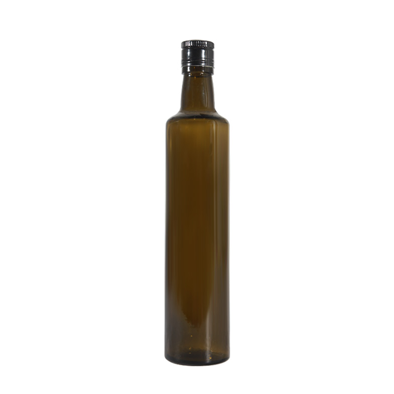 500ml Round Glass Olive Oil Bottle Vinegar Glass Dispenser with Ropp Lid