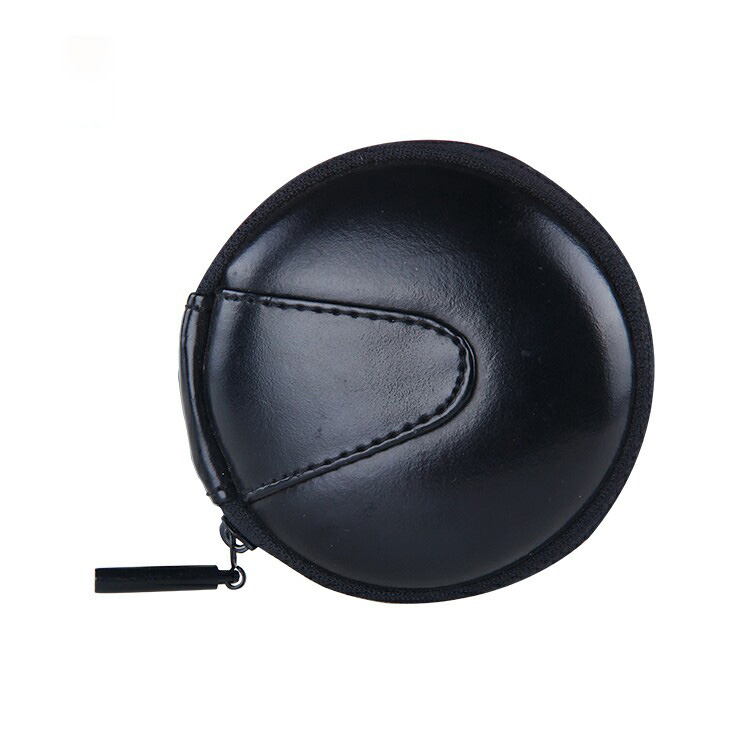 Черный круглый жесткий чехол для наушников EVA