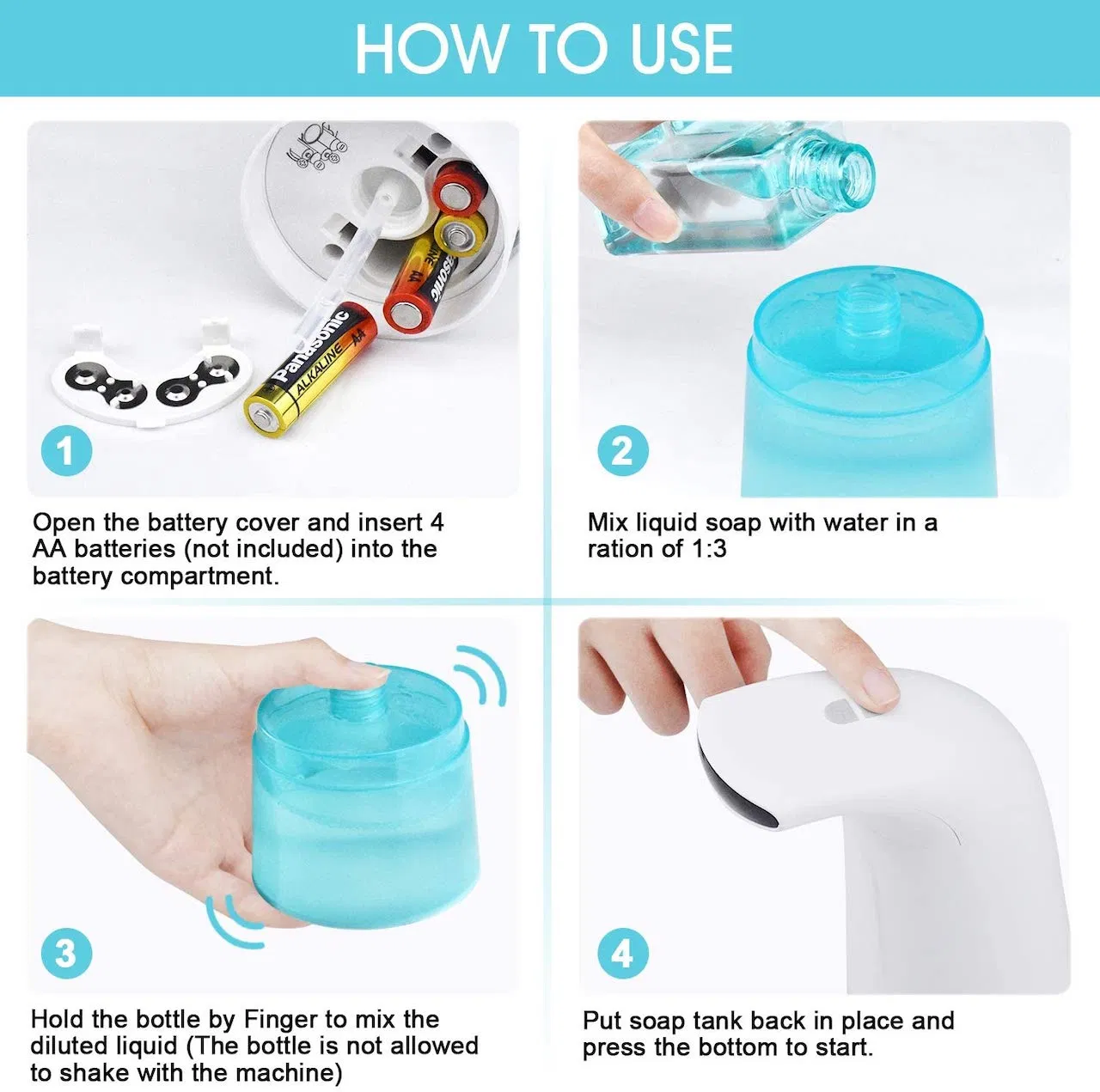 Plastic Sprayer Automatic Soap Foam Gel Hand Sanitizer Touchless Dispenser
