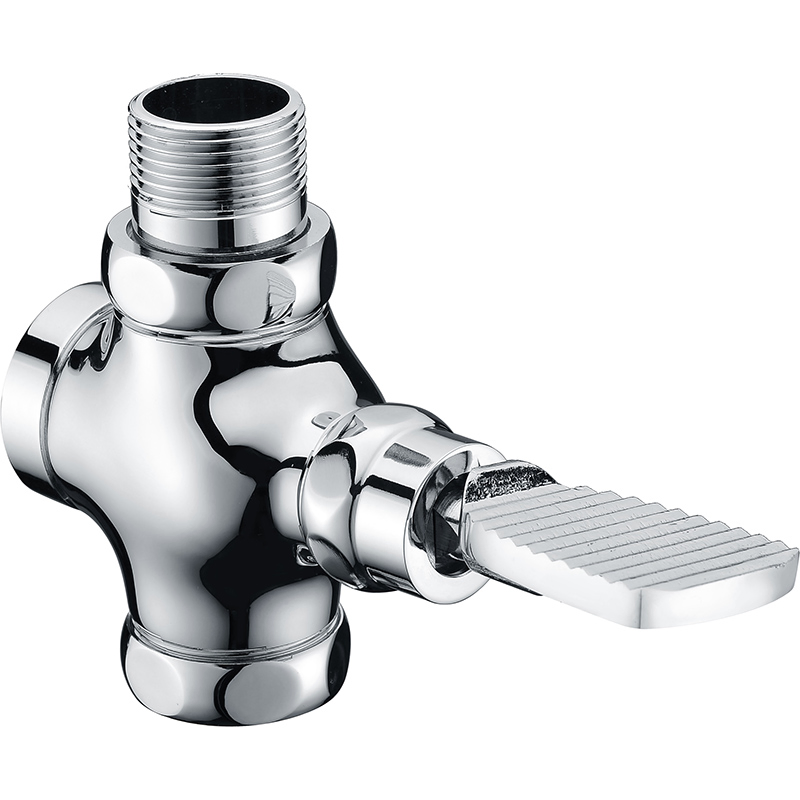 Handle Control Bathroom Push Flush Valve Made by Brass Polished Chrome