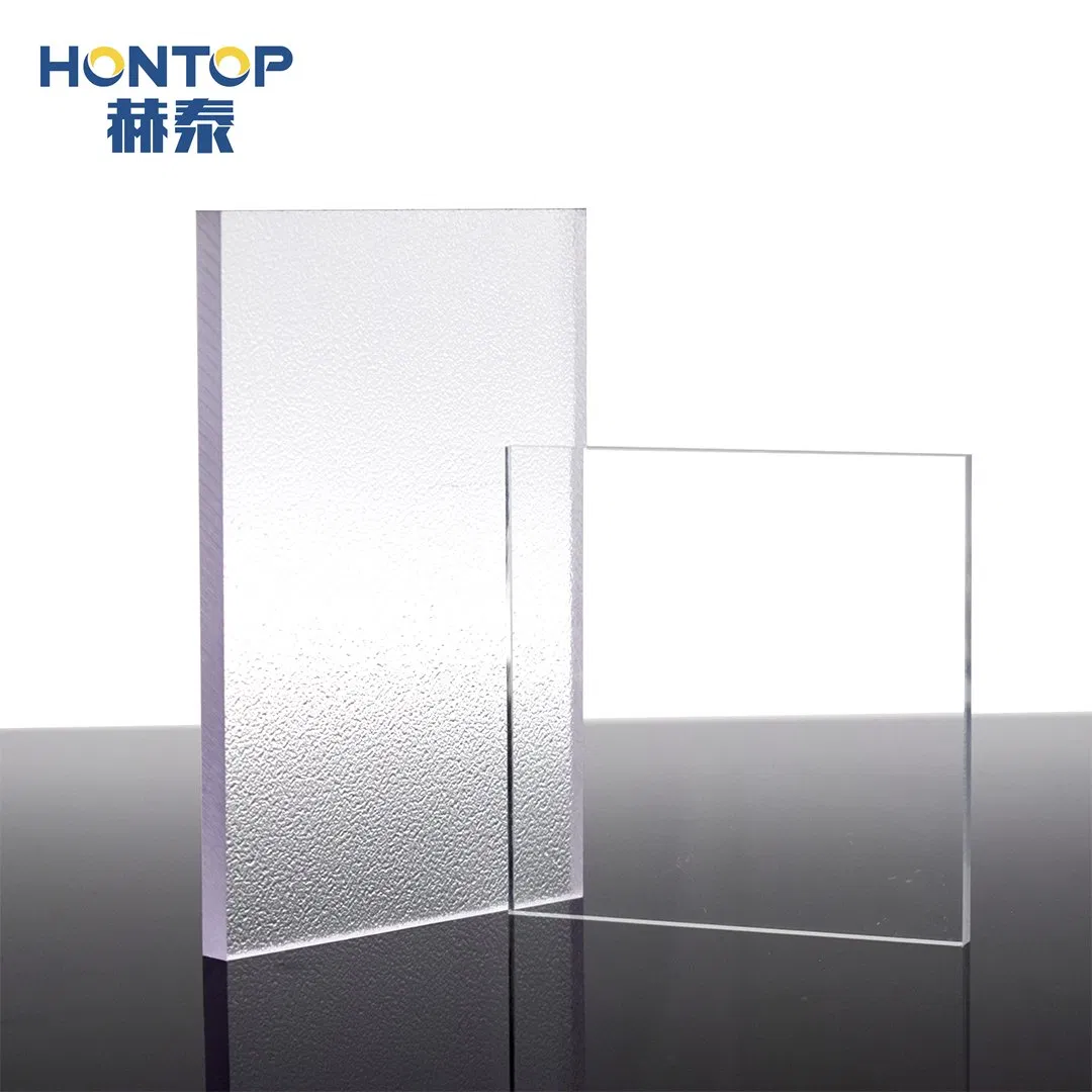 Clear 4X8FT Transparent Embossed Anti Scratch Diamond Crystal Board PC Frosted Policarbonato Plastic Panel Roofing Solid Textured Polycarbonate Sheet