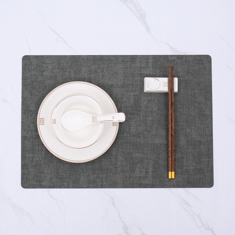 High Quality Luxury Rectangle PU Leather Table Mats Pads Plate Mat Placemat for Kitchen Dining Waterproof Oil Edged Placemats
