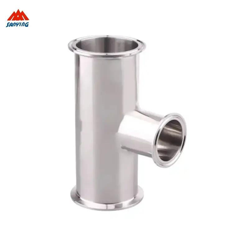 Sanitary 3A DIN Stainless Steel 304/316L Clamped Reducing Tee Pipe Connection