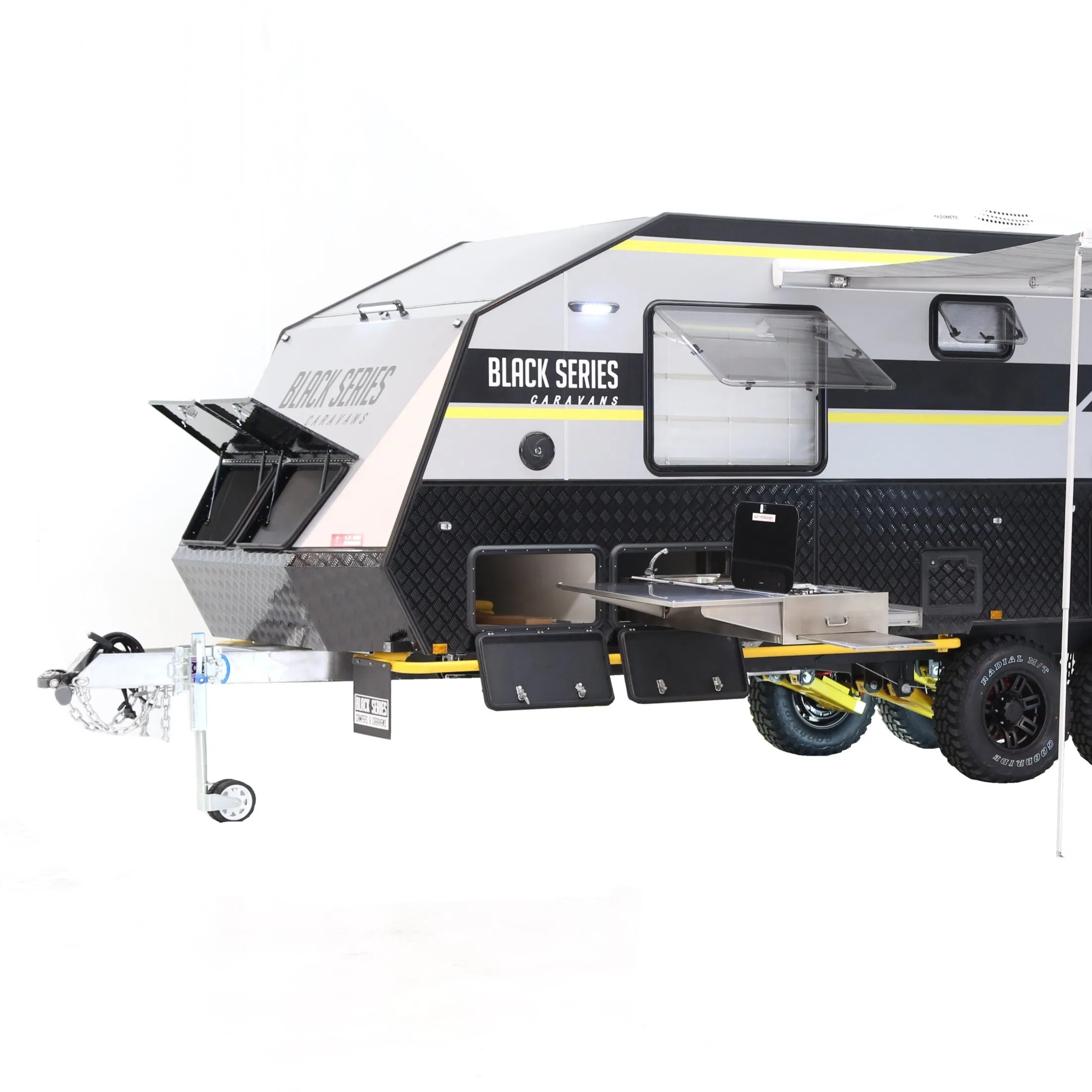 Best Black Series Independent Suspension Camper Caravans off Road Caravan RV Travel Trailer Caravan Hq21