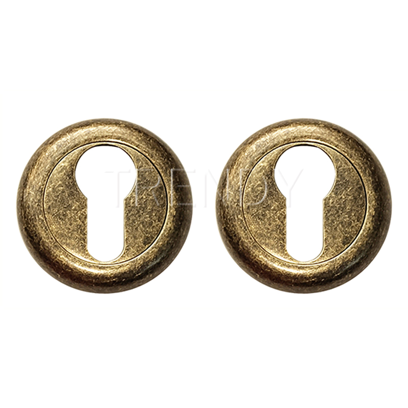 Zinc Alloy Door Accessories Polished Gold Pattern Cylinder Rosette Round Escutcheon Hardware (ZR20-CL)