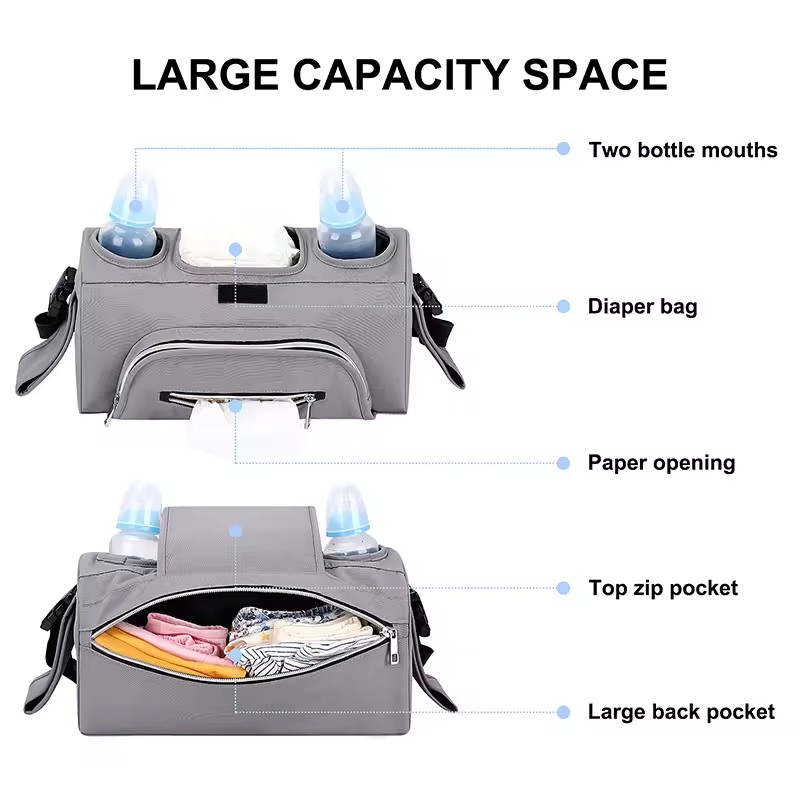 Ultimate Stroller and Carriage Diaper Bag Organizer for Parents
