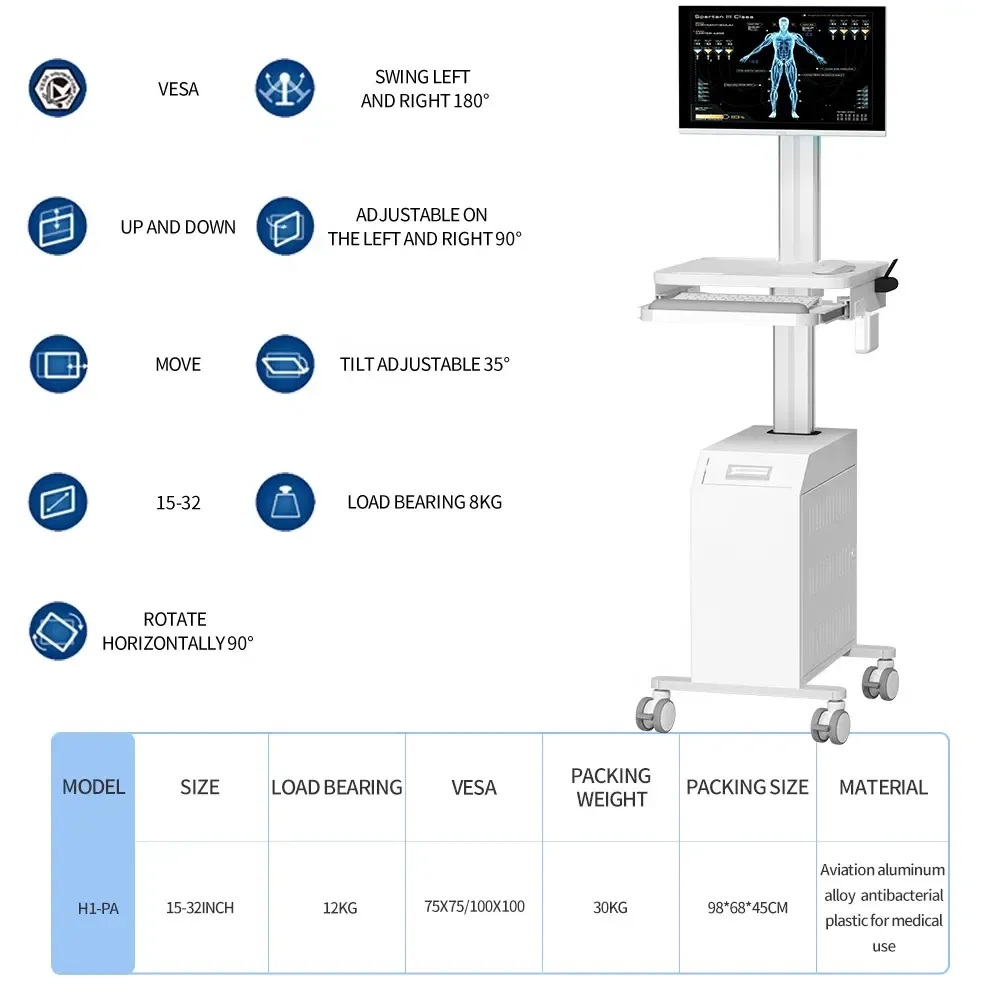 Pneumatic Medical RV Mobile Workstation with Adjustable Height Feature