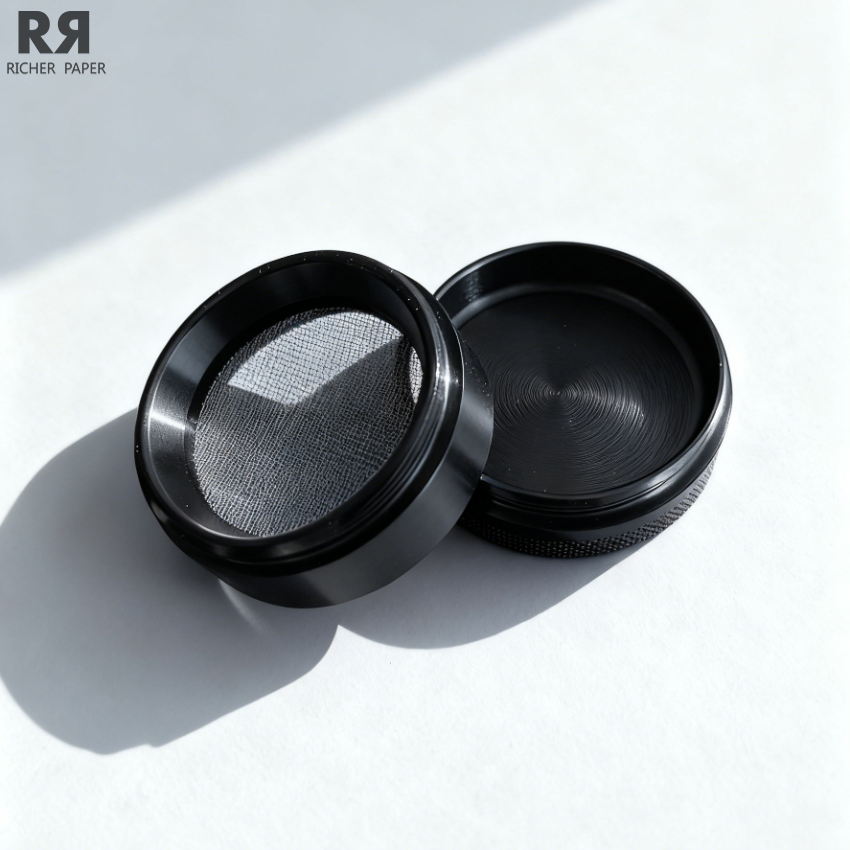 Black Custom Logo Smoking Accessories Tobacco Cigarette Herb Grinder
