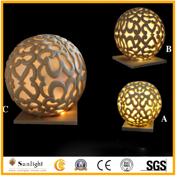 Hot Sale Waterproof Lantern Sandstone Polyresin Statue for Decoration