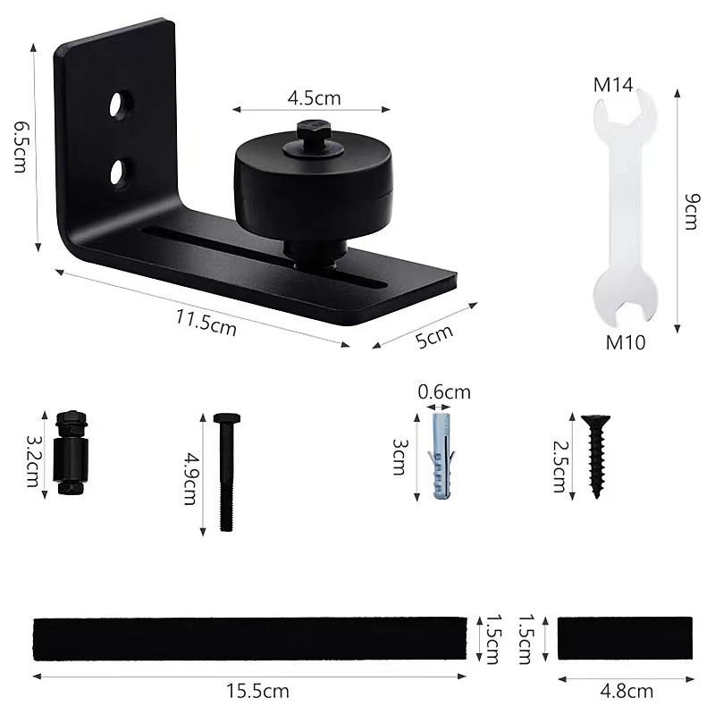 Sliding Barn Door Floor Guide Flush Design Wall Mount Bottom Adjustable Roller Flat Non Scratch Barn Door Hardware