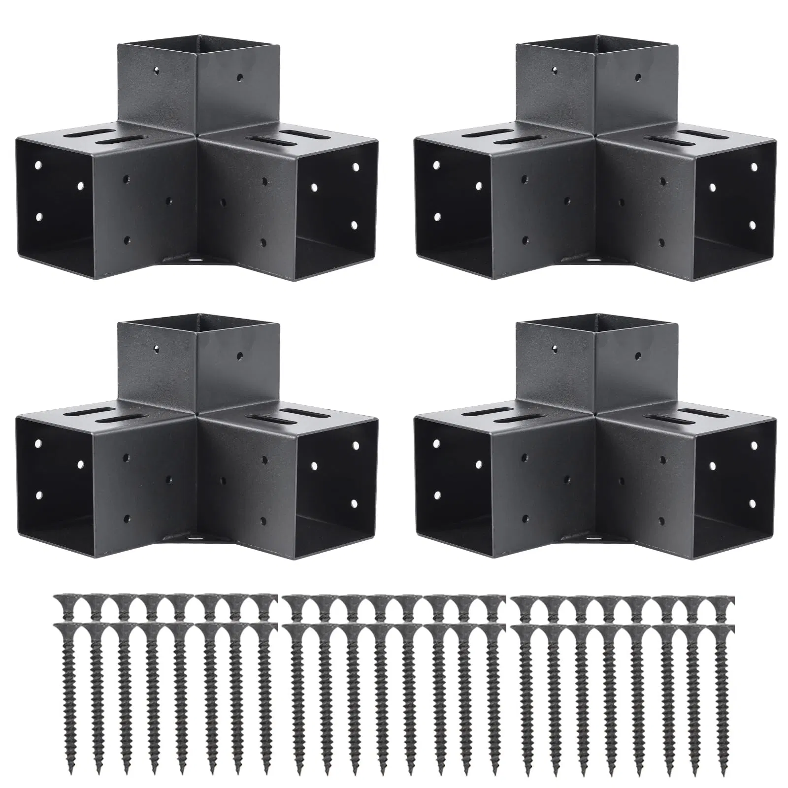 Outdoor Solid Stainless Steel Wooden Pergola Gazebo Kit Base Support and 3 Way Right Angle Corner Bracket