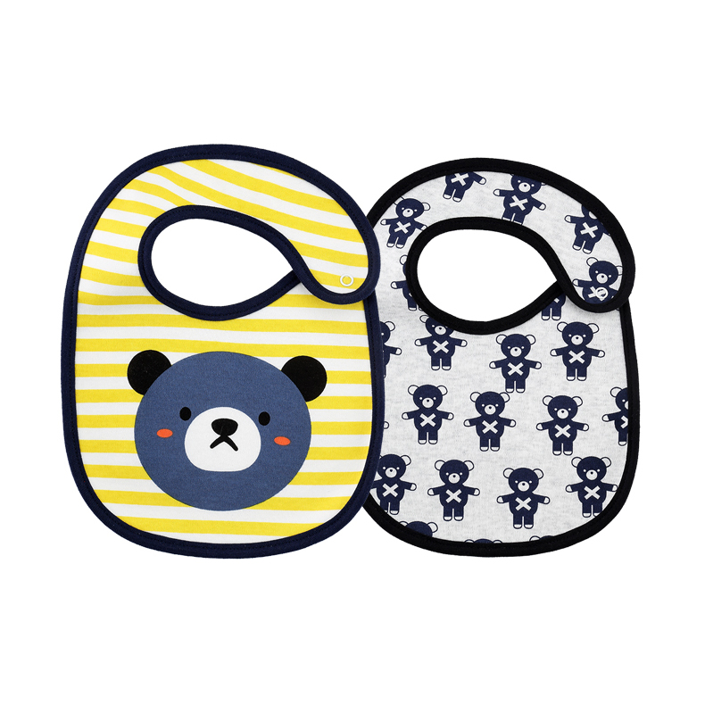 Terry Drool Cotton Bibs Waterproof Adjustable Button Closure Baby Bibs for Feeding, Drooling