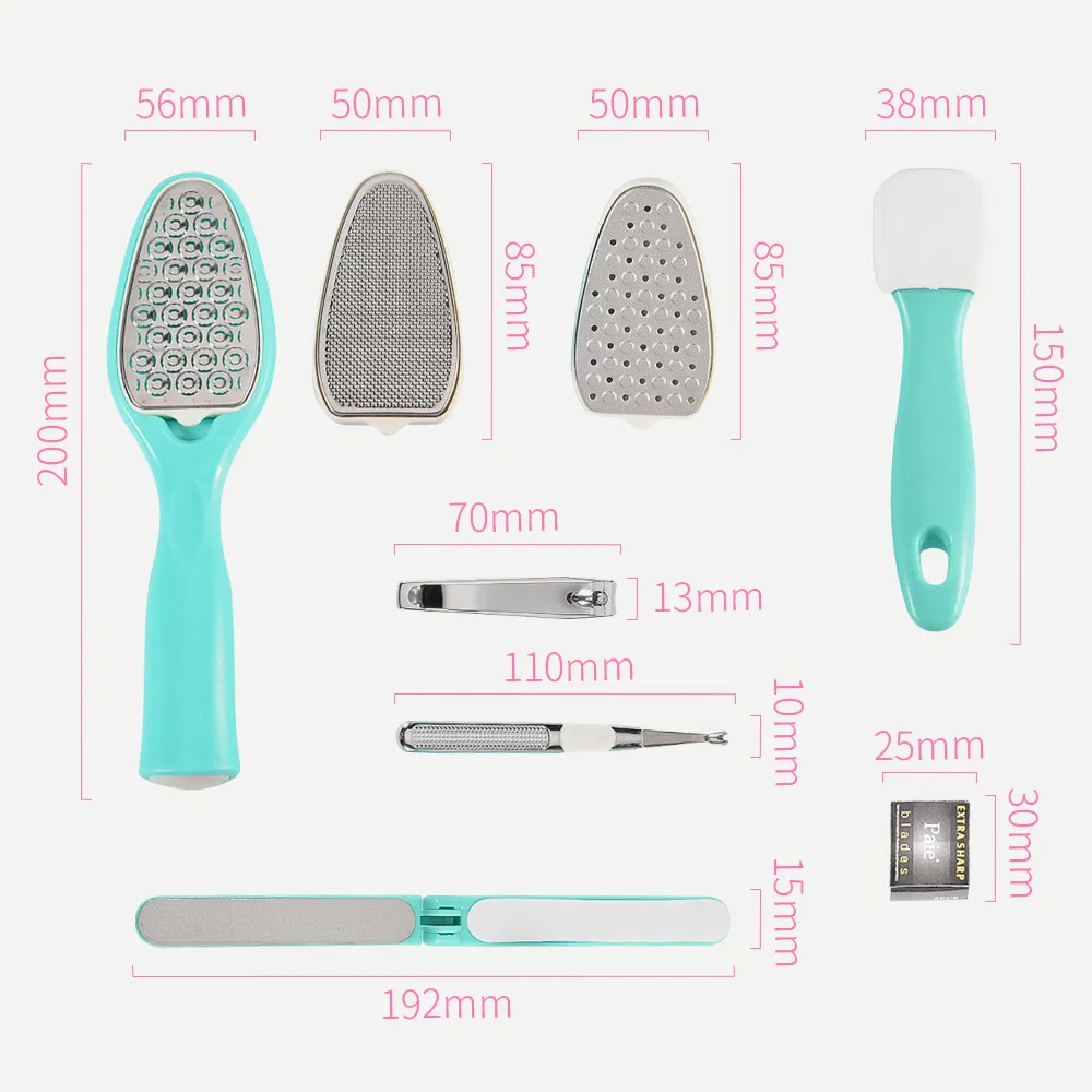 8PCS Manicure Pedicure Skin Care Tool Nail Art Set Dead Hard Callus Remover Scraper Foot File Kit