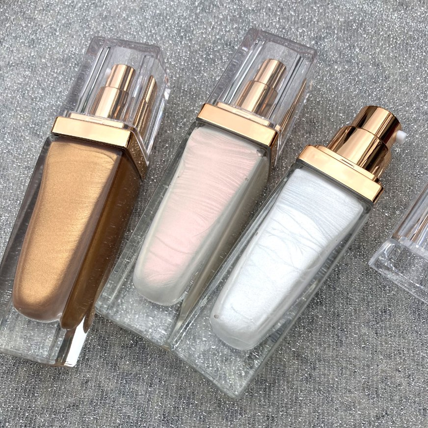 Gold Shimmer Liquid Highlighter Customized Body Highlight Long Lasting 30ml Cream Highlighter