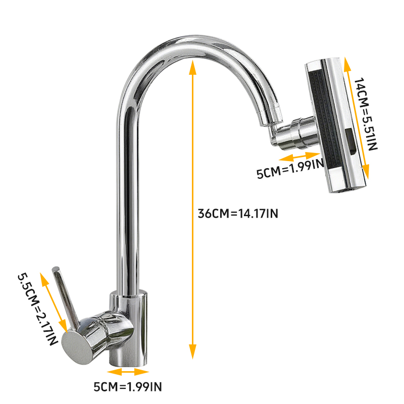 Adjustable Swivel Faucet with Multi-Directional Spout for Easy Use