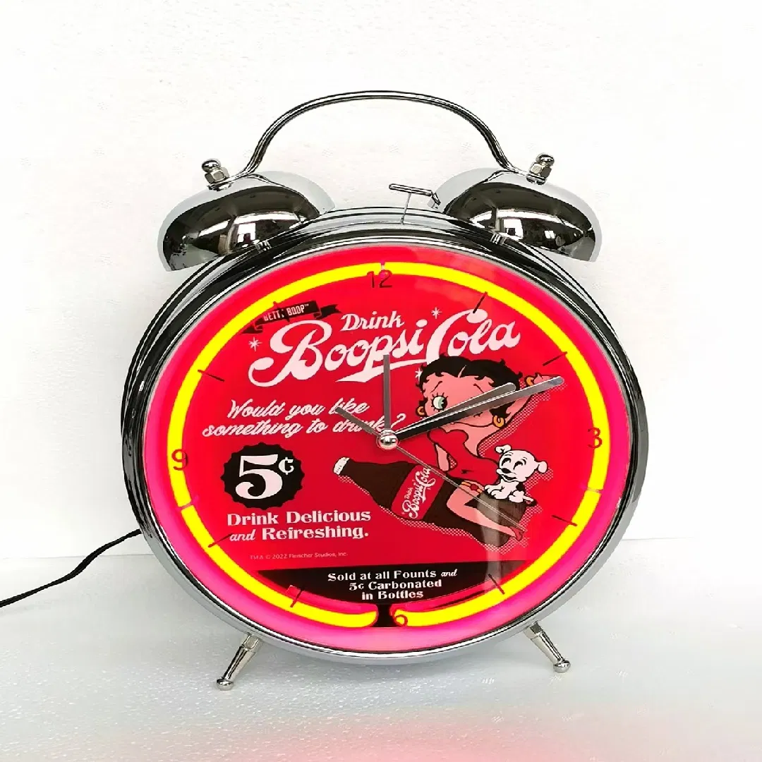 12 Inch Alarm Clock with Neon Tube