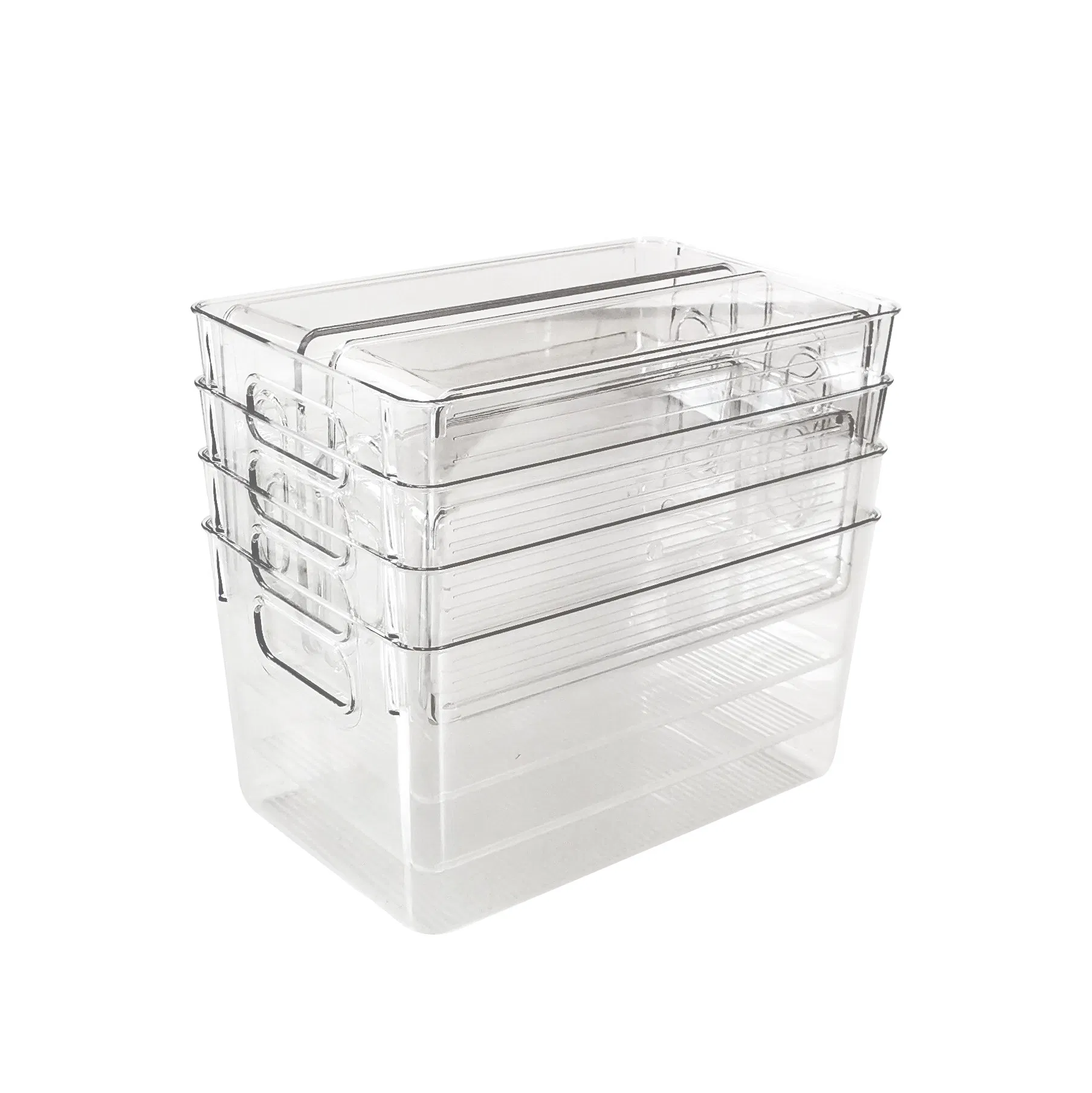 Kitchen Refrigerator Storage Box Pet Transparent Storage Box Beverage Vegetable and Fruit Cabinet Storage Fresh Storage Box Set Storage Holder
