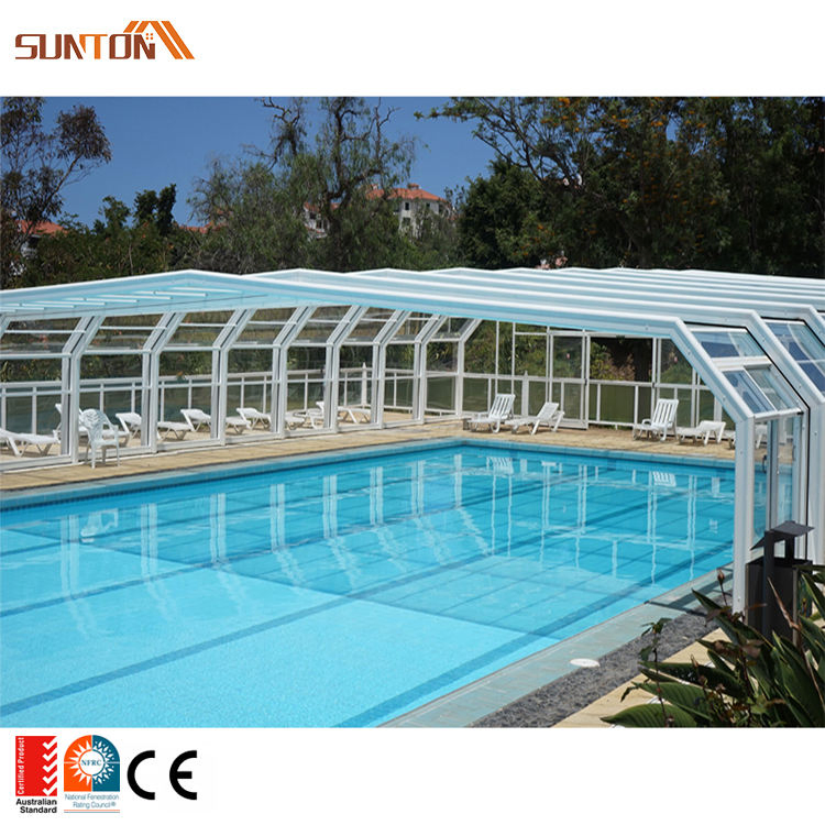 Polycarbonate Commercial Enclosures Enclosed Cafe Patio Retractable Roof Swimming Pool Cover PC Sunroom