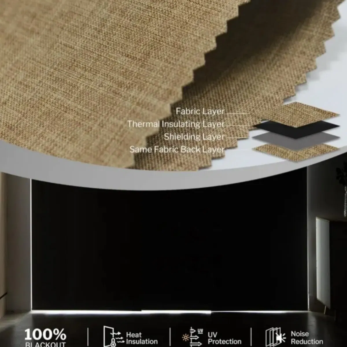 OEM Polyester Fabric Back Layer Safety Wand Track Control Vertical Panel Blind for Bedroom