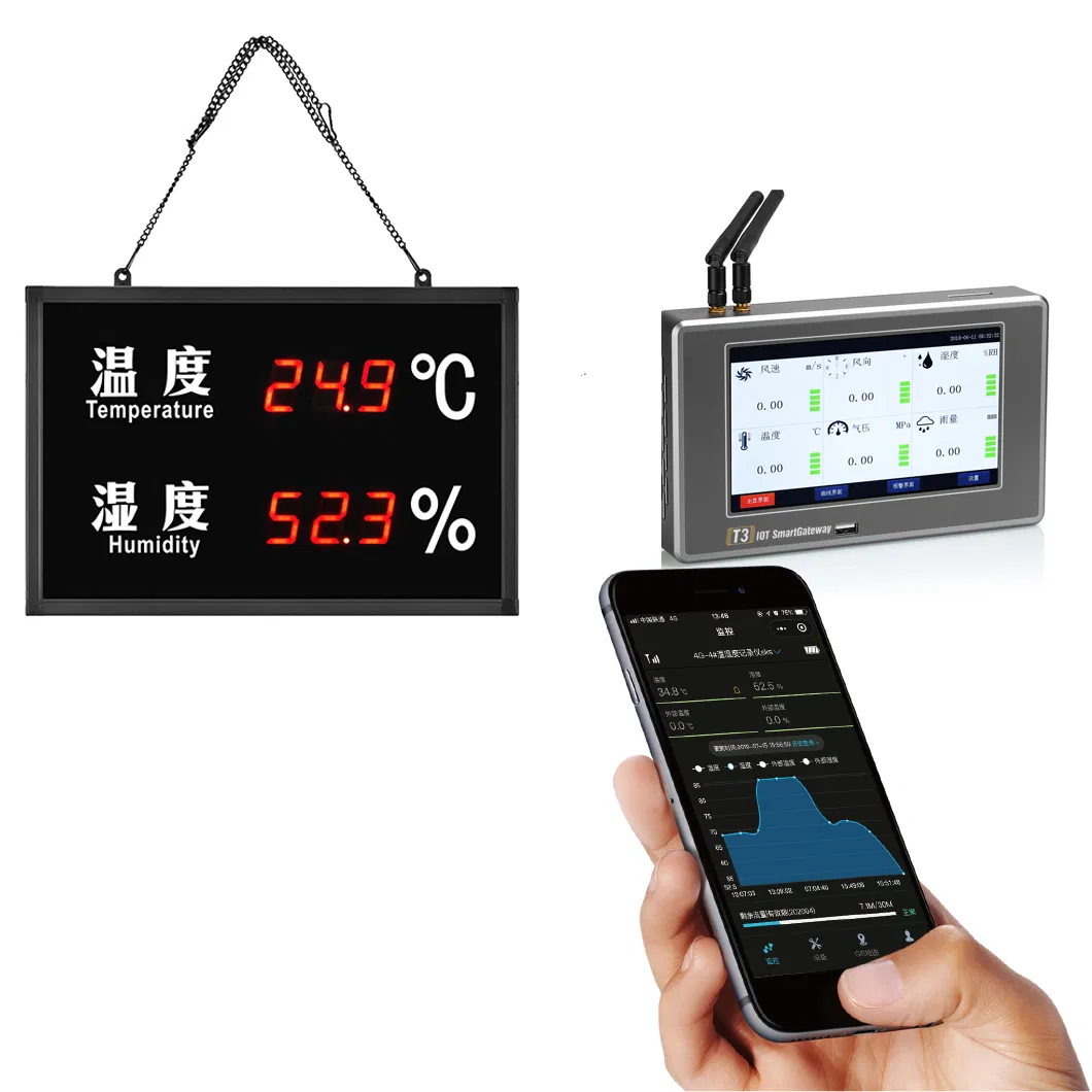Temperature and Humidity Display Board with Alarm for Pharmacy Hospital