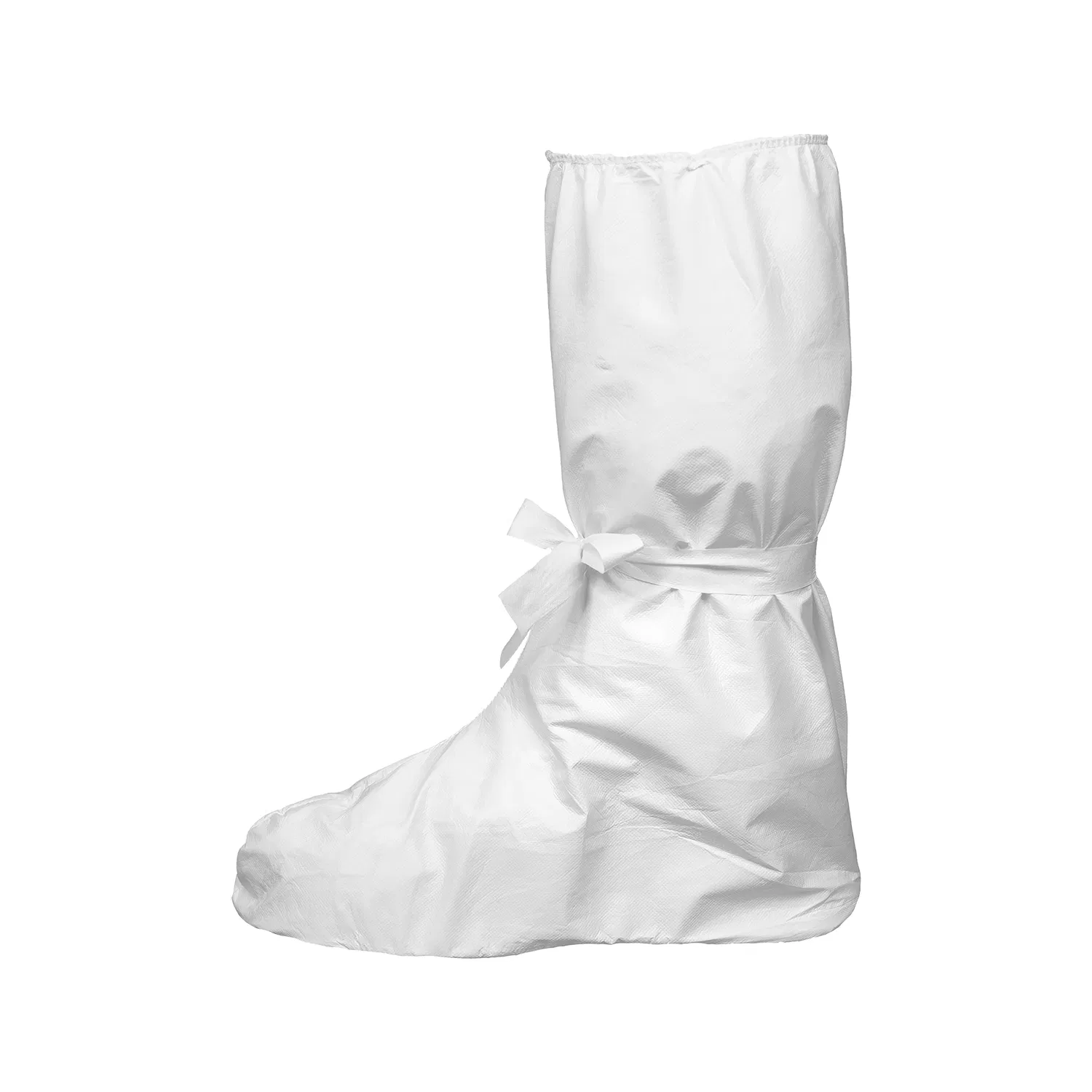 Cleanroom Boot Cover with Elastic Top, Ankle Ties, Sonic Welded Seams