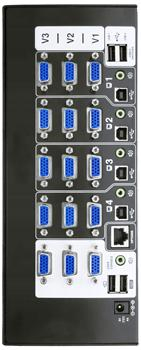 4-портовый KVM-коммутатор USB 3.0 с тройным дисплеем 4K