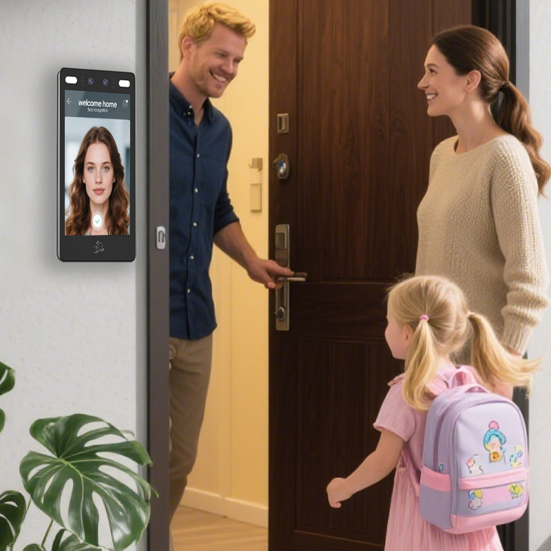 Suntek API/Sdk 8 Inch Facial Recognition Enable Figerprint Access Control Device with Qr Code and Bluetooth for Apartment