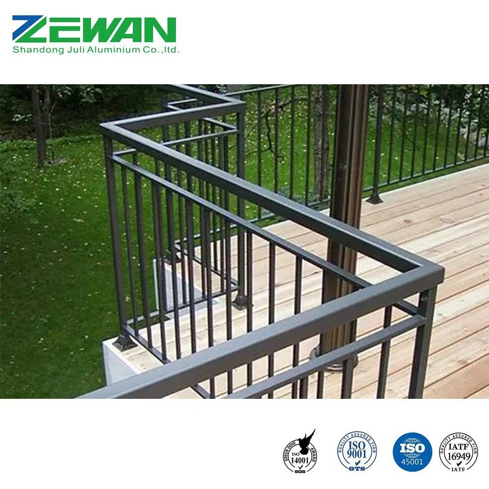 Metal Balcony Fence Handrail Deck Balusters Aluminium Alloy Stair Guardrail External Balustrade Aluminum Staircase Railing with High Quality for Villa