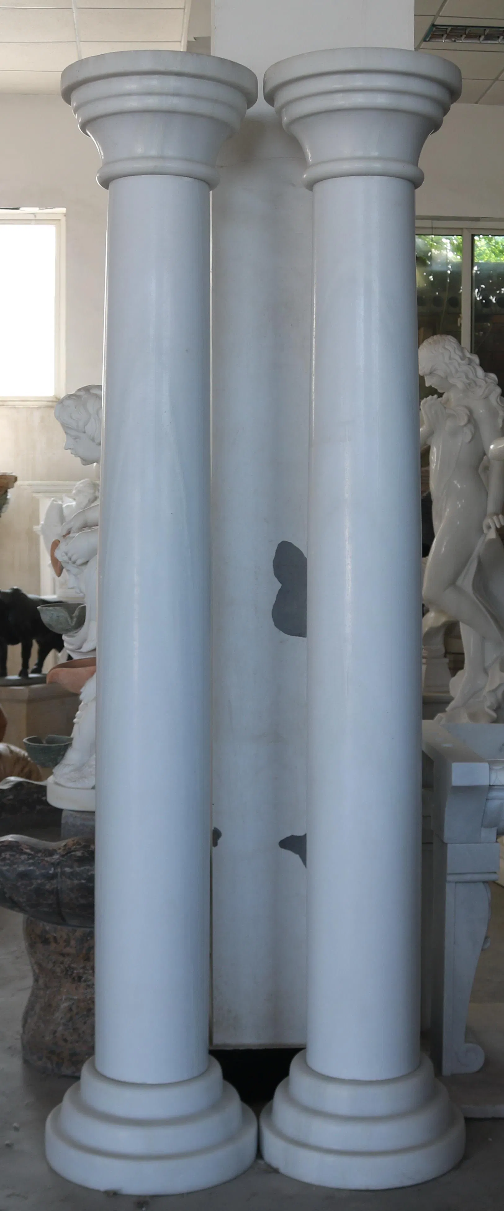 Simple Style Design Marble Column with Mashine Carving Quality