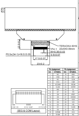 Желтый OLED дисплей 3.2'' 256x64 для мультиметра