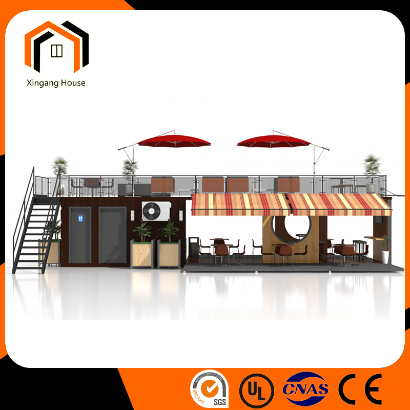 Two Story Popular 40FT Coffee Shop Shipping Container House Price Steel Structure Modular House Container House