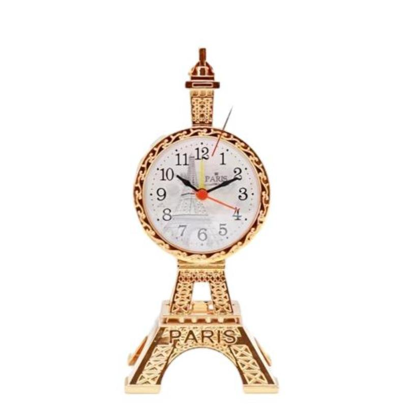 Wholesale 1PC Eiffel Tower Alarm Vintage Pendulum Ornament Art Craft Desk Table Clocks Home Decor